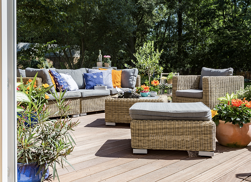 Outdoor Patio Fall Season Orange Flowers and Outdoor Living Style