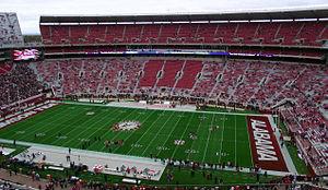 Bryant-Denny stadium at the University of Alabama, houses over 200 The Display Shield weatherproof tv enclosures