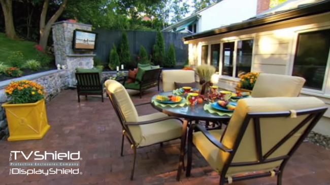 The TV Shield Outdoor TV Enclosure on Patio in Spontaneous Construction TV Show Episode