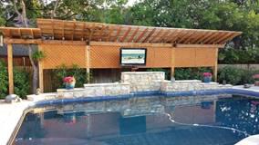 Pretty Outdoor Living Space and TV by Pool - The TV Shield Outdoor TV Enclosure