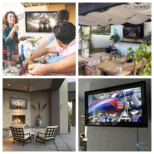 outdoor TV enclosure - mounted on outdoor walls at homes