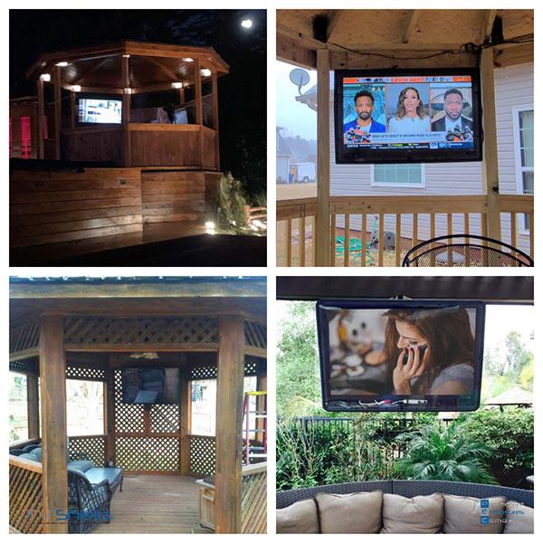 Gazebo mounted outdoor TV cabinet 