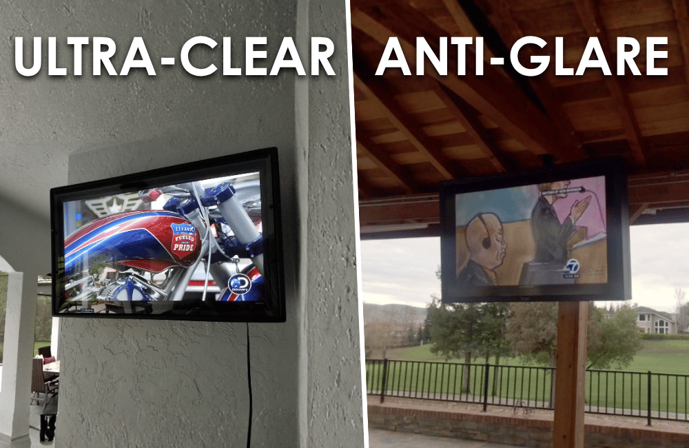 Outdoor TV Enclosure Clear vs Anti-Glare Front Shield